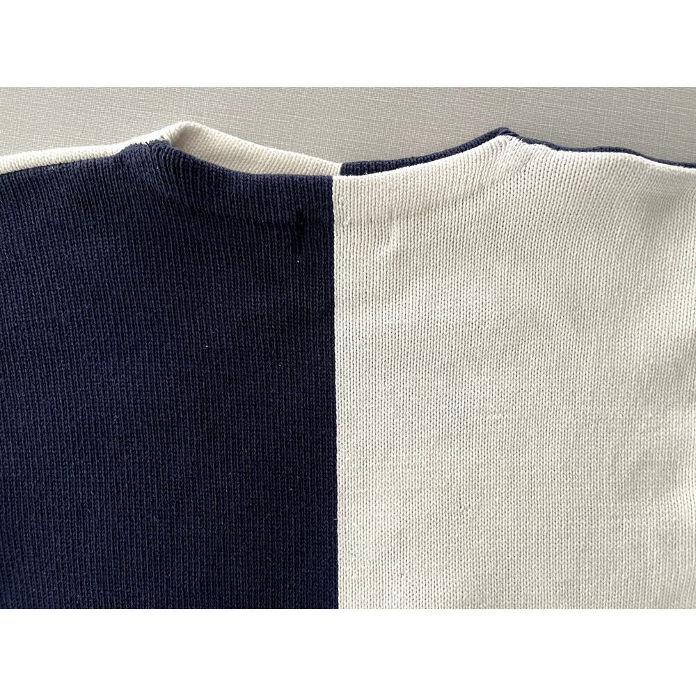 The Eagle's Eye L Anchor Sweater Navy Cotton 90s Vintage Nautical Preppy Unique - Picture 9 of 12